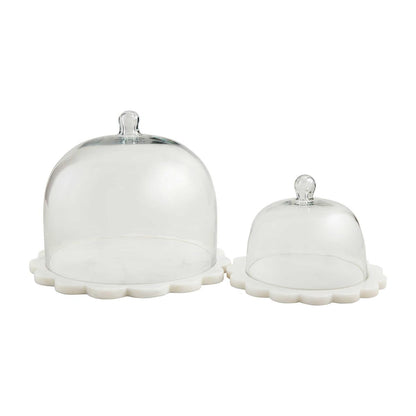 scallop + marble cloche