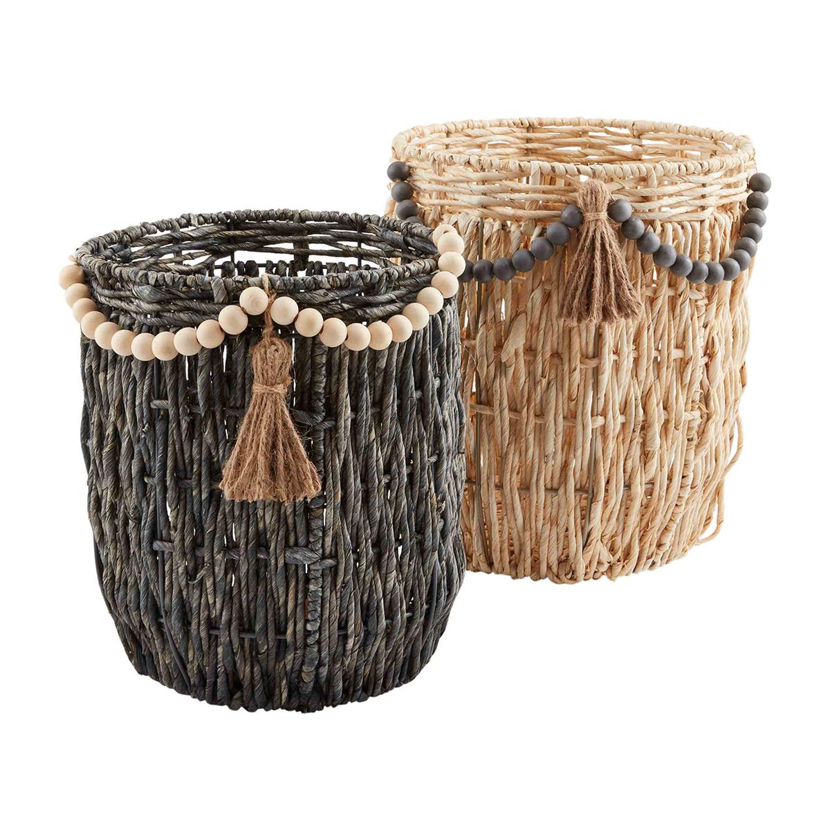 black husk bead basket