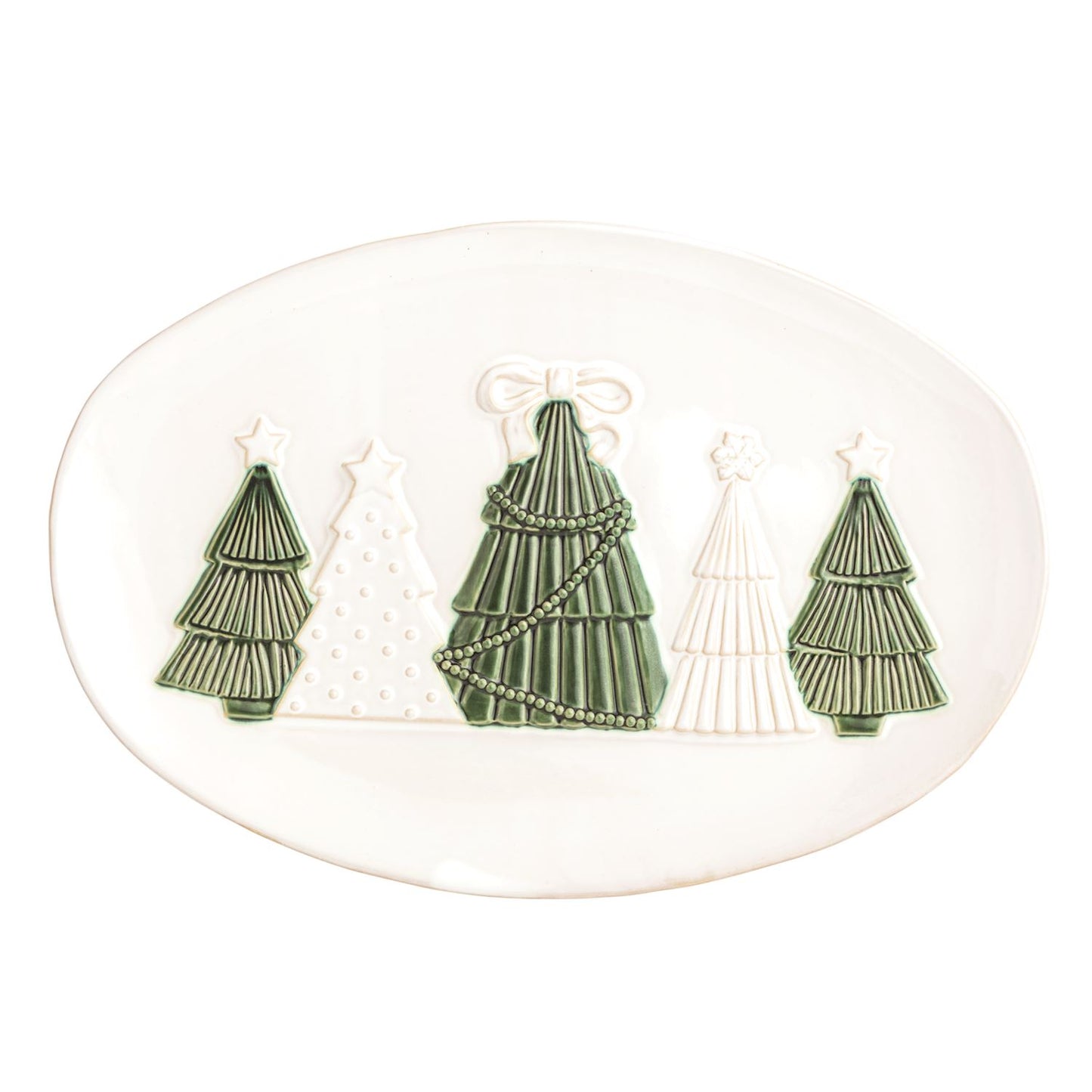 white christmas tree platter