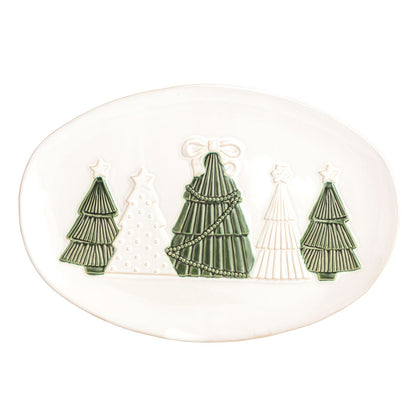 white christmas tree platter