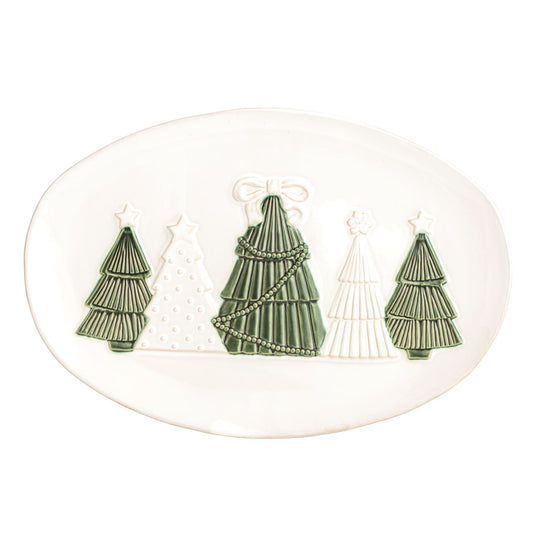 white christmas tree platter