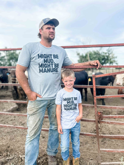 western graphic ‘mud or manure" grey tee