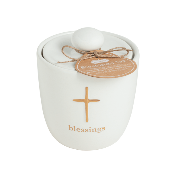 ceramic cross blessings jar