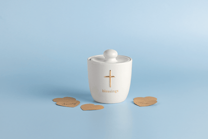 ceramic cross blessings jar