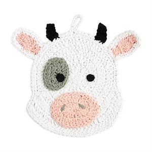cow crochet trivet