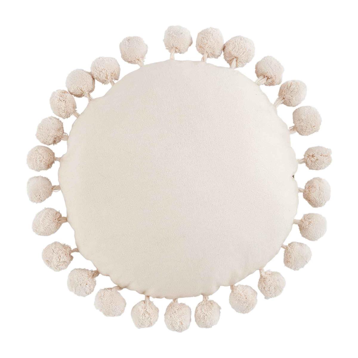 cream round pom pillow - Ivory Soul