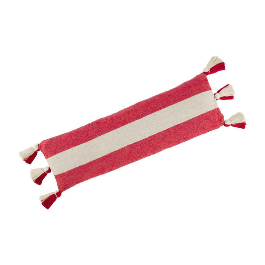 red & white strip long pillow