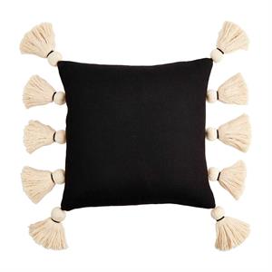 square black tassel pillow
