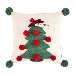 pom tree hooked pillow