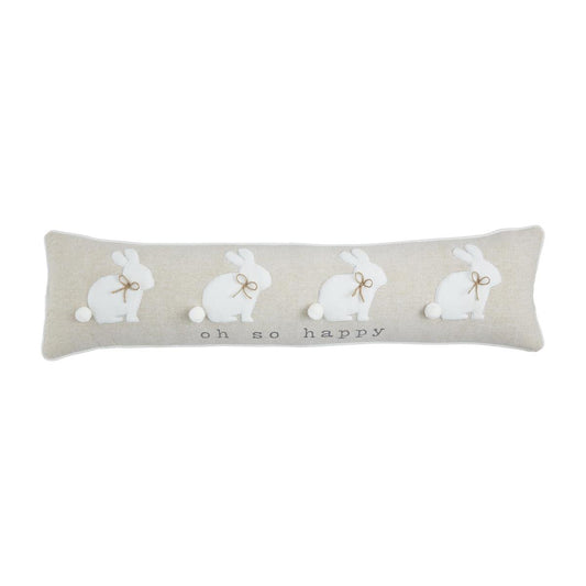 bunny long appliqué pillow