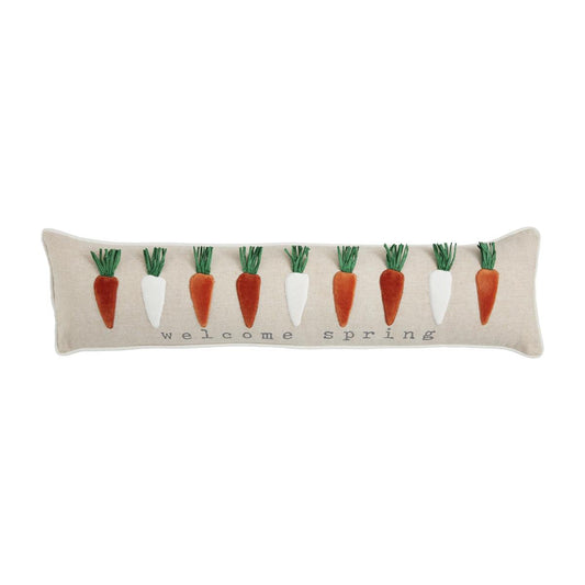 carrot long appliqué pillow