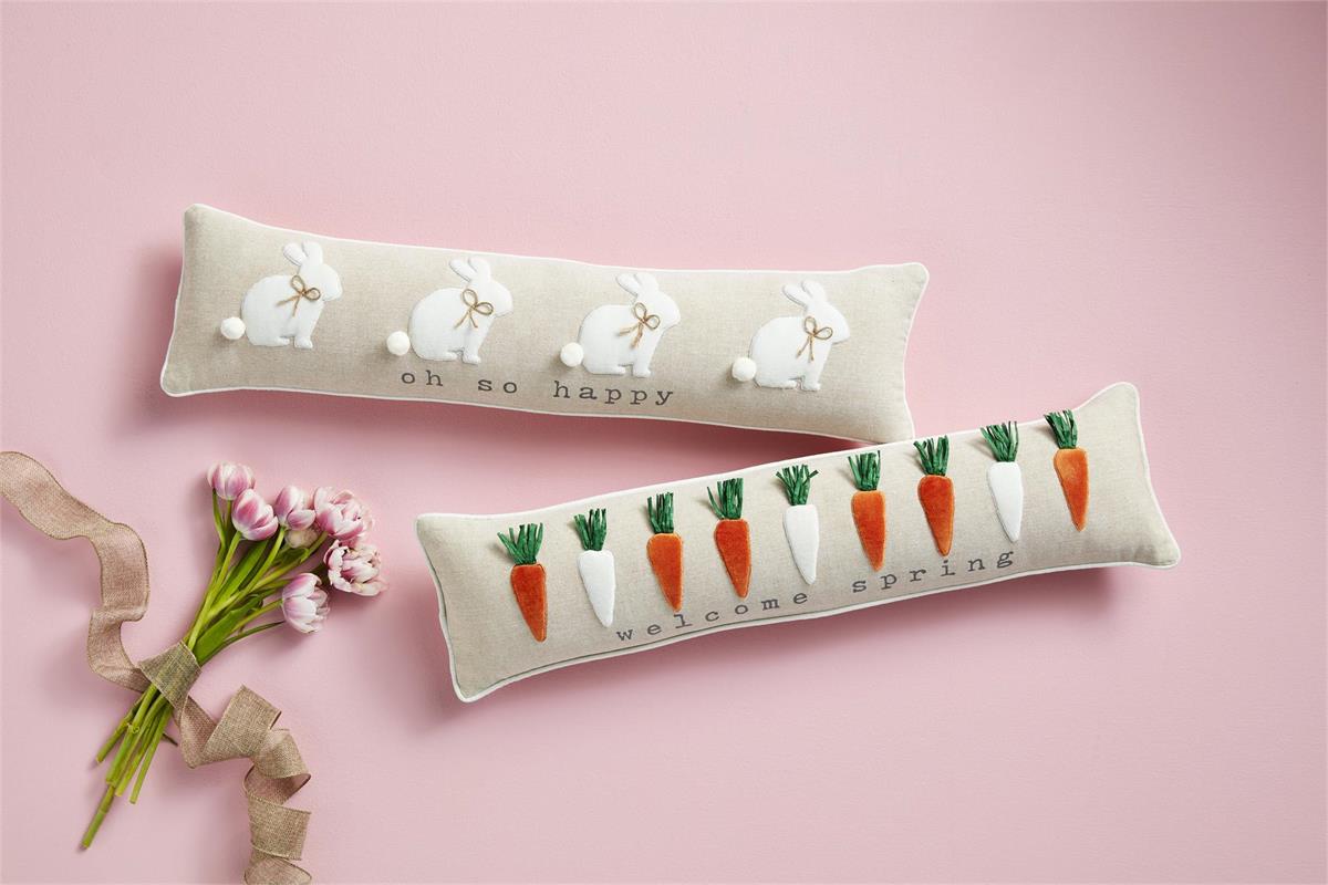 carrot long appliqué pillow - Ivory Soul