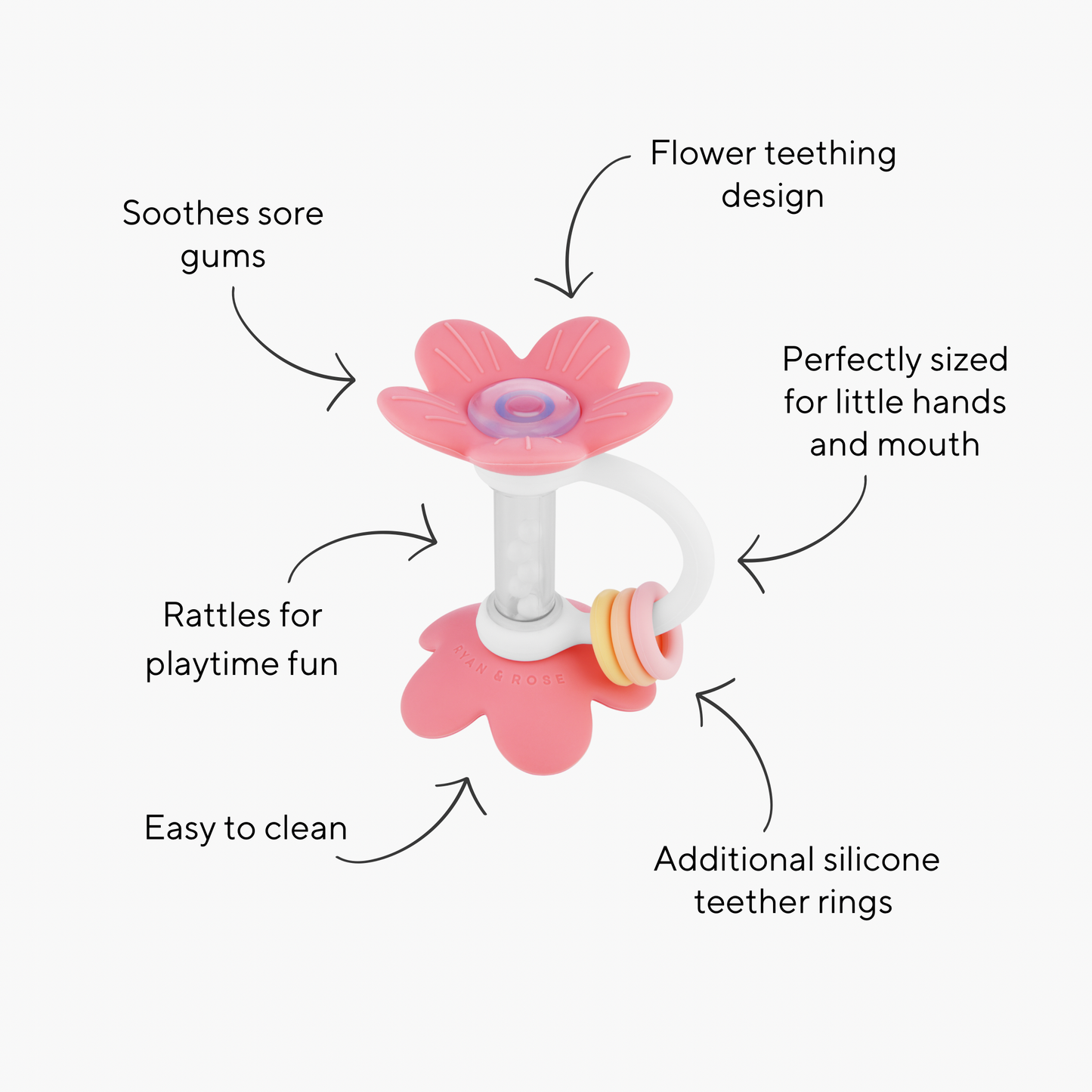 flower teether rattle toy