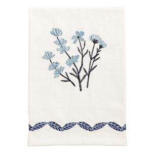 blue floral towel