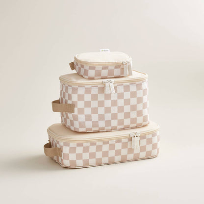 taupe checkerboard pack like a boss™ packing cubes