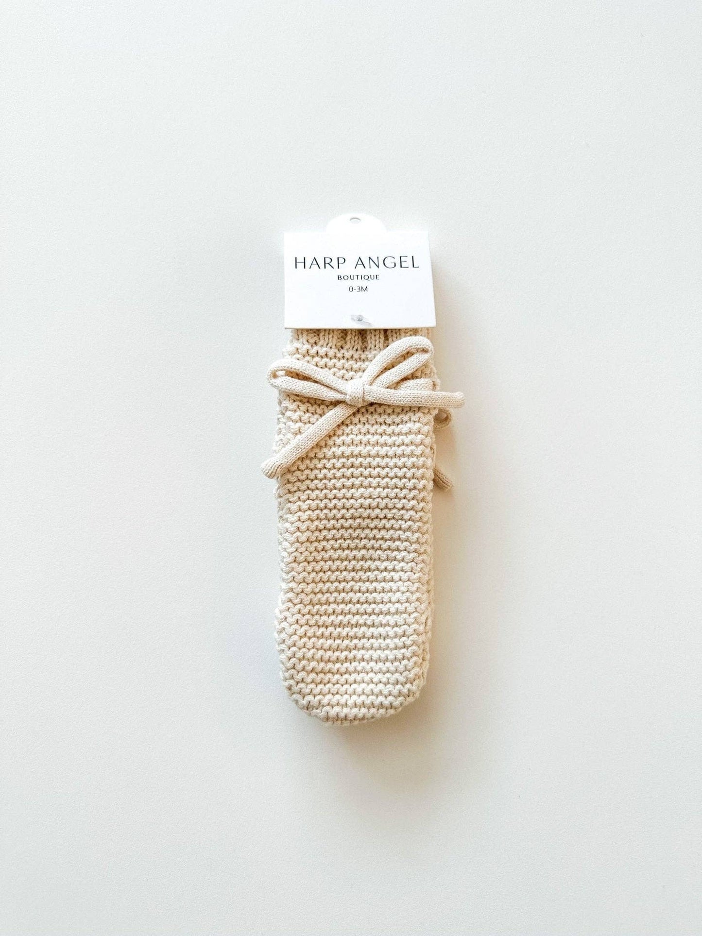 organic knit booties - cream