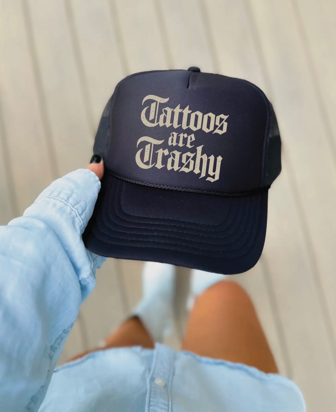 tattoos are trashy trucker hat