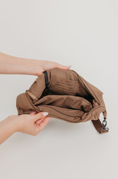mocha crescent bag