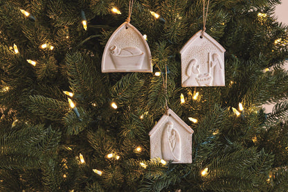 nativity lace ornaments