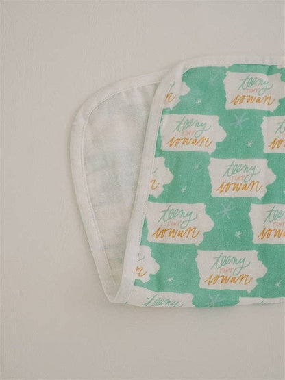 teeny tiny iowan - set of 3 muslin burp cloths
