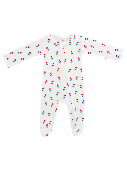 popsicle / organic pointelle 2-way zip footie