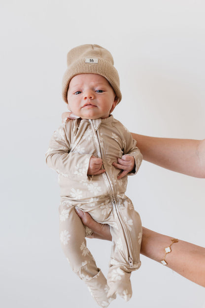 Bamboo Zip Pajamas | Lazy Daisy - Ivory Soul