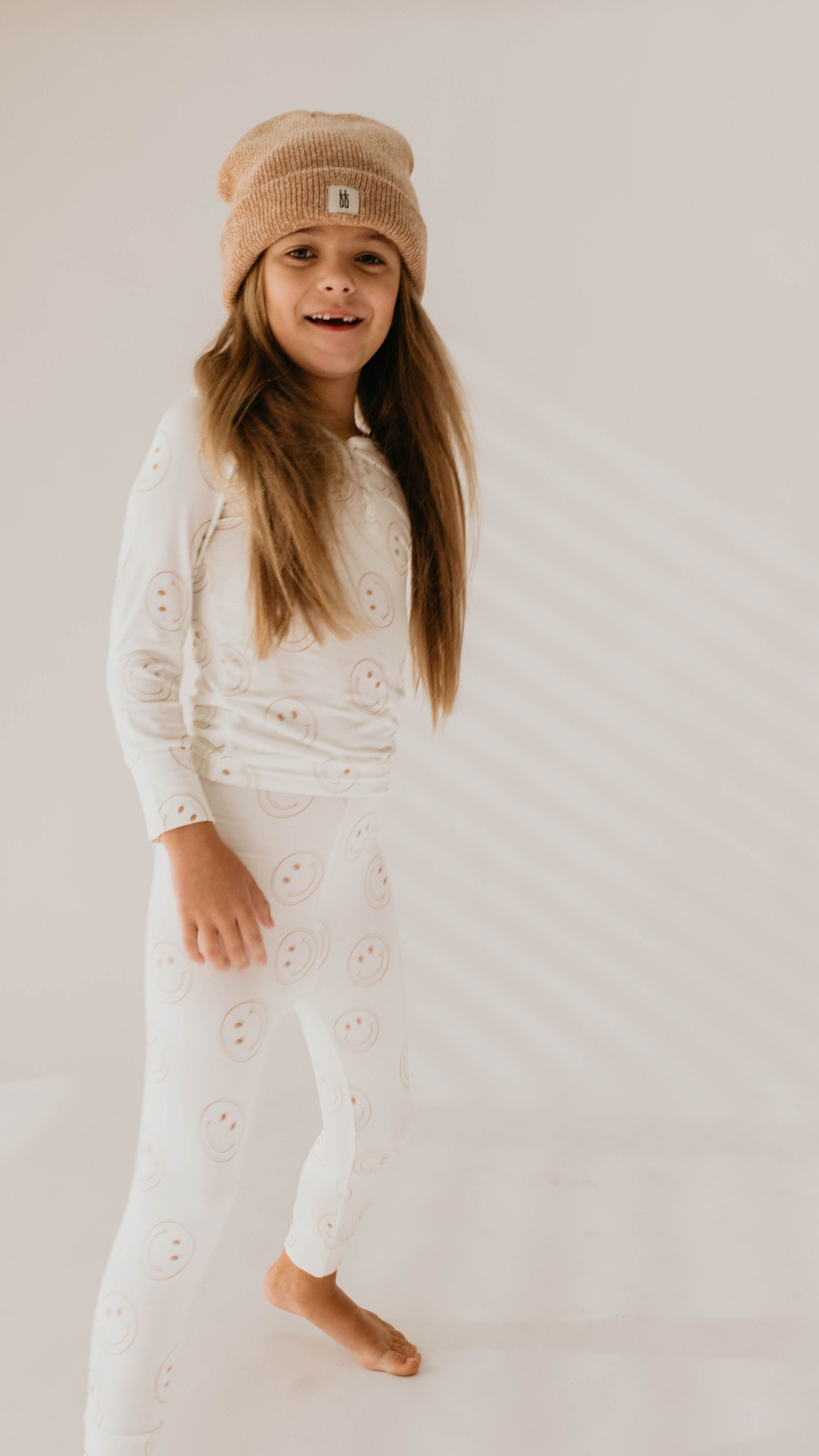 Bamboo Two Piece Pajamas | Just Smile - Ivory Soul