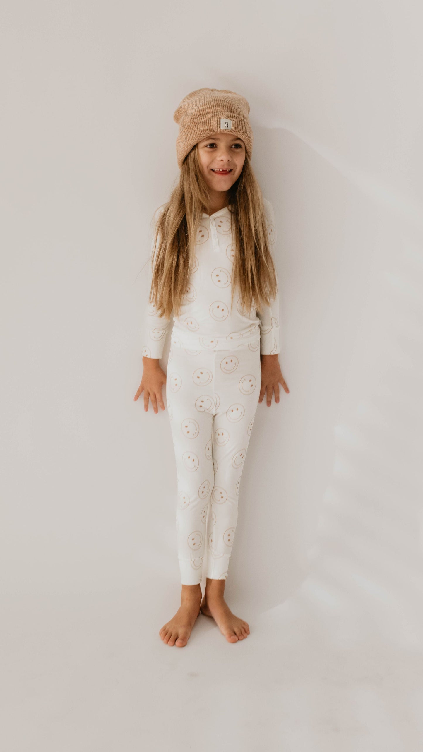 Bamboo Two Piece Pajamas | Just Smile - Ivory Soul