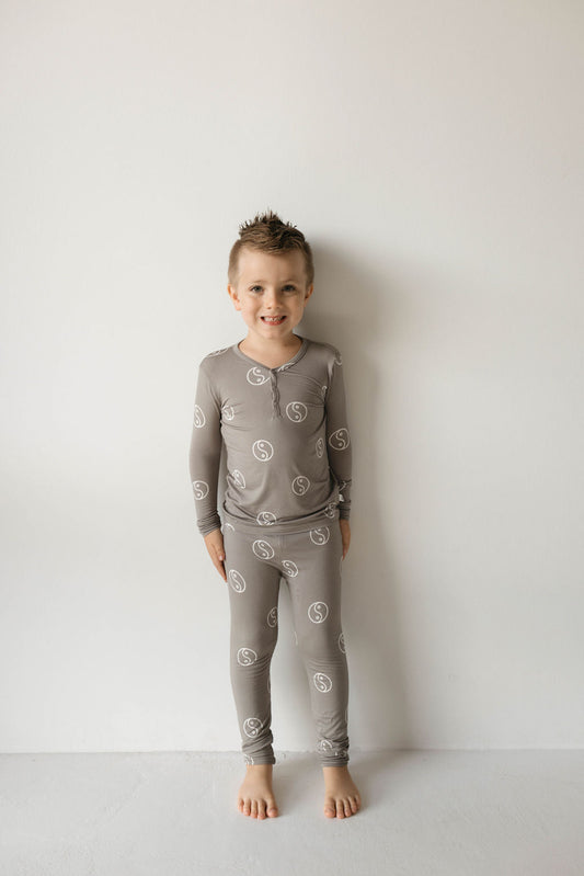 Bamboo Two Piece Pajamas | Sage Yin Yang - Ivory Soul