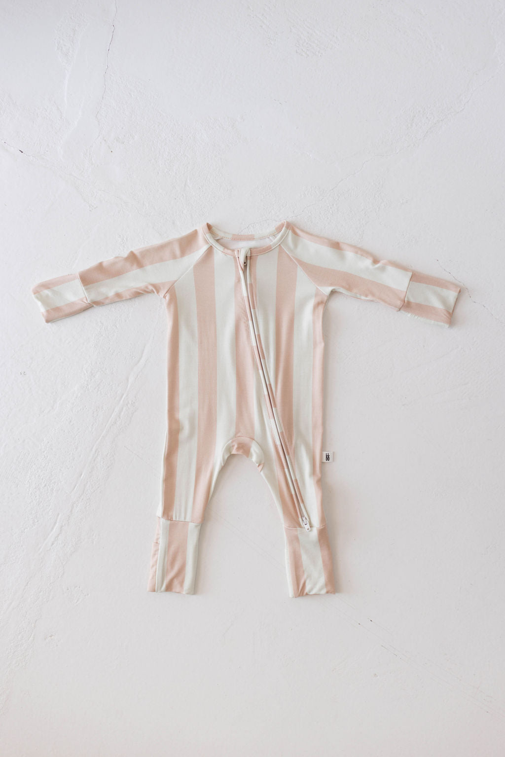 Bamboo Zip Pajamas | Candy Stripe - Ivory Soul