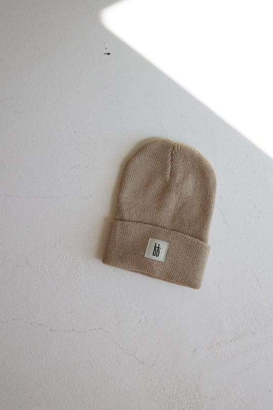 ff Knit Beanie | Taupe - Ivory Soul