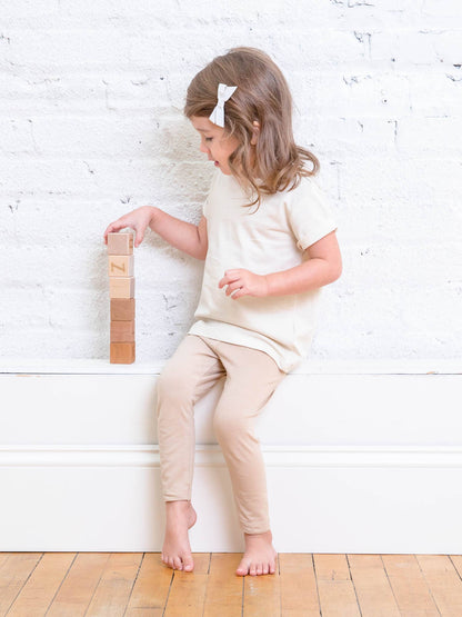 organic baby and kids jay leggings - clay