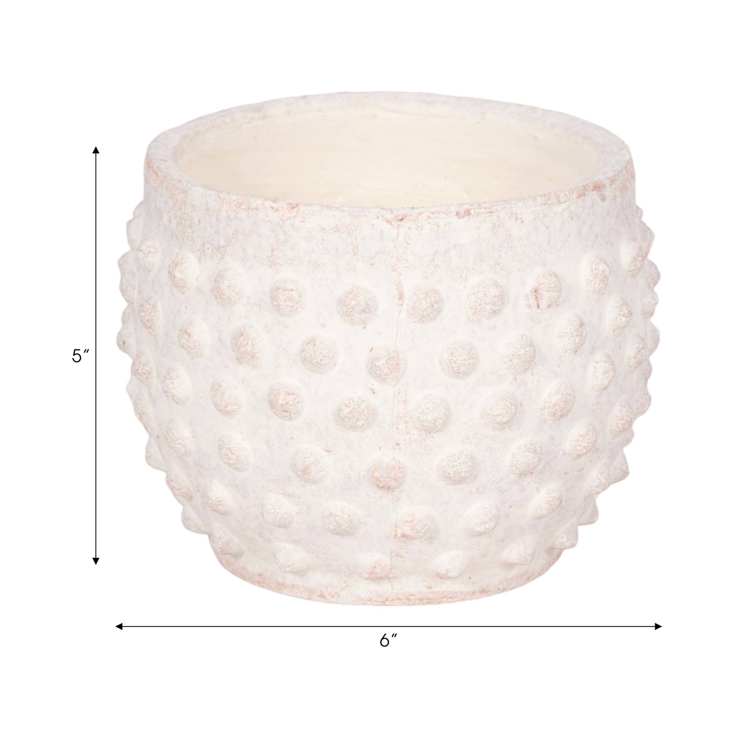 white terracotta round bubble rough finish planter