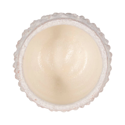 white terracotta round bubble rough finish planter