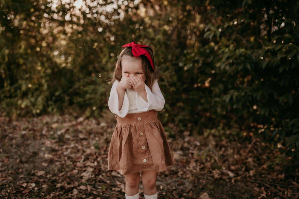 fallon corduroy suspender skirt - praline