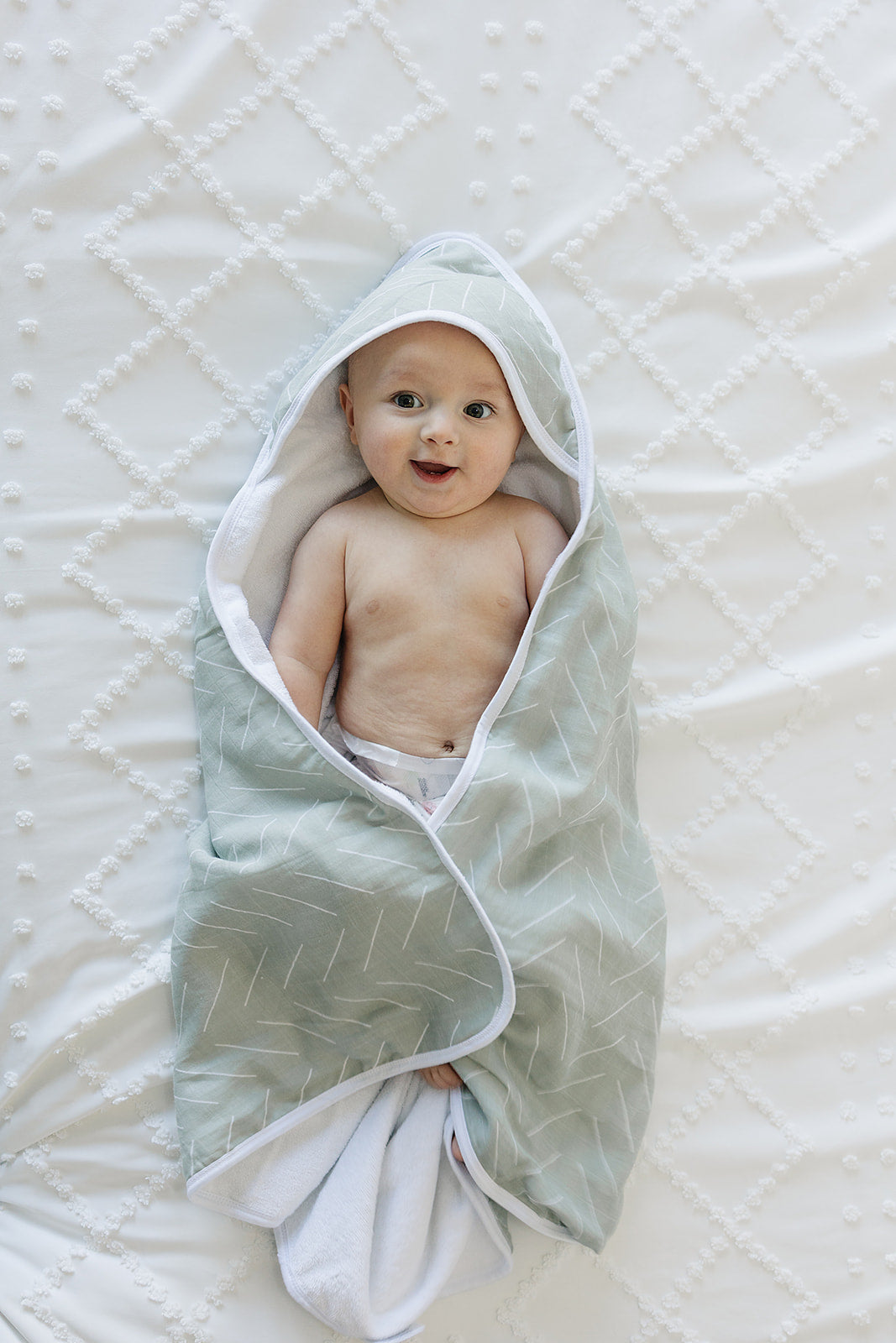 Desert Sage Muslin Hooded Towel - Ivory Soul