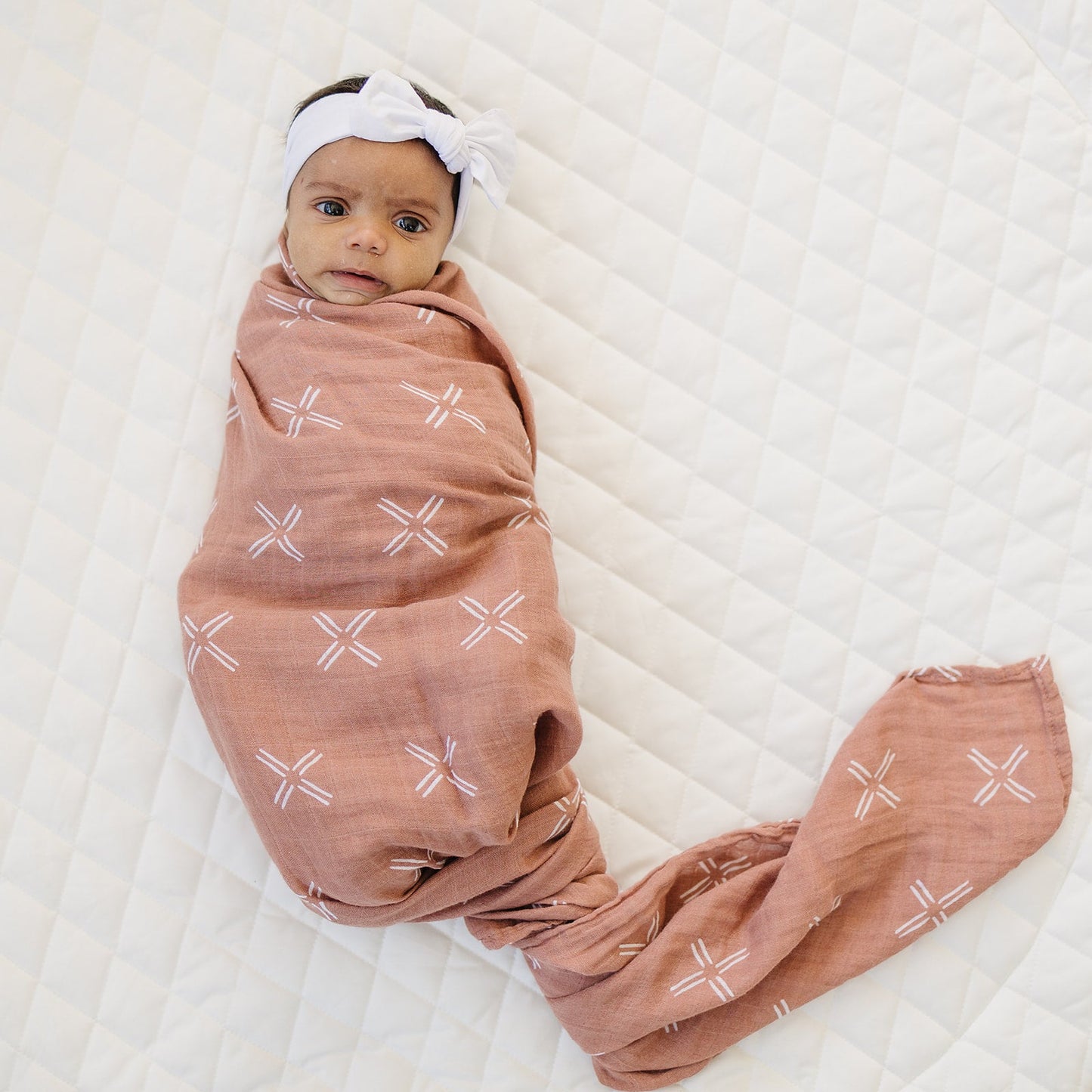 Just Peachy Muslin Swaddle Blanket - Ivory Soul