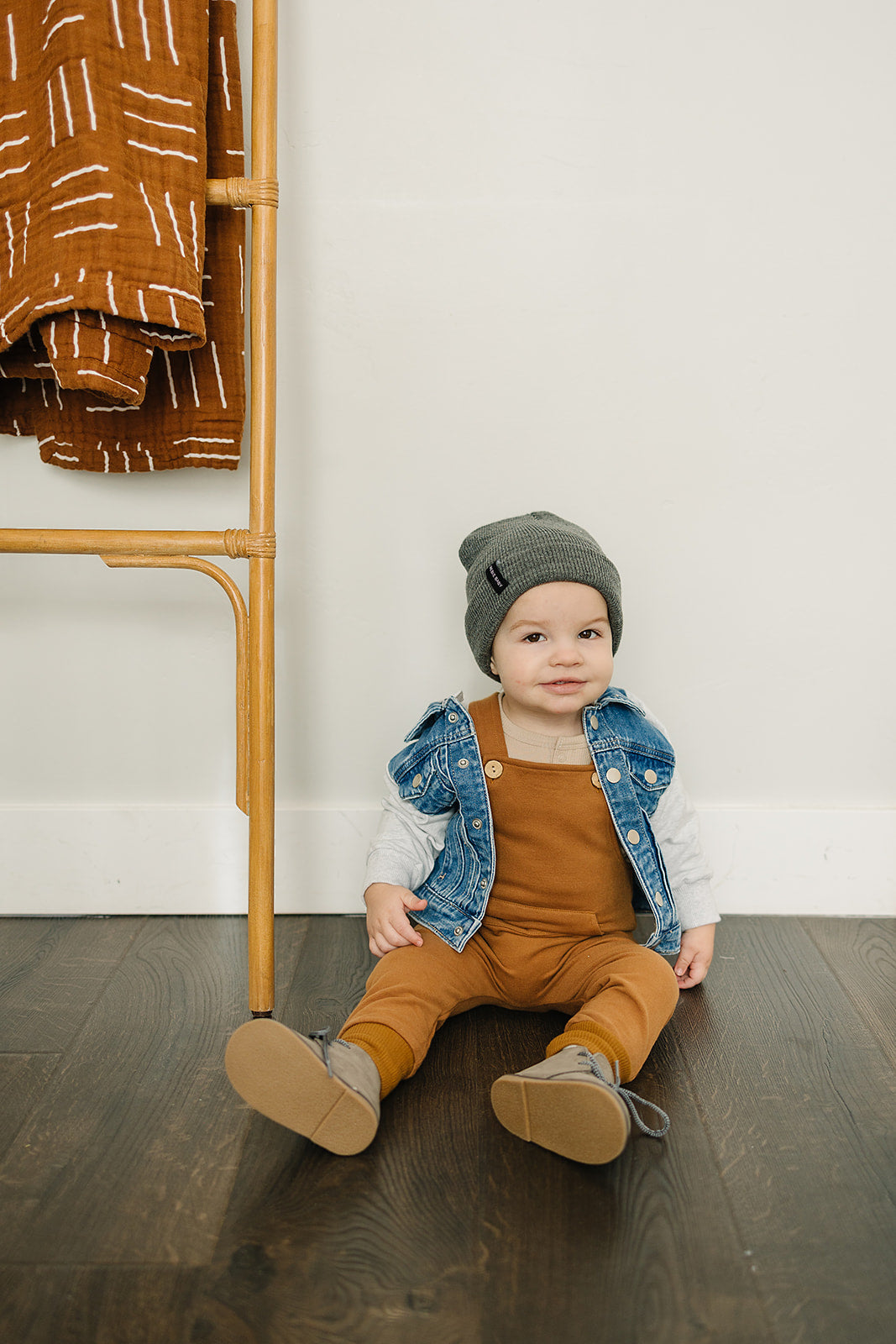 Dark Grey Mebie Baby Beanie - Ivory Soul