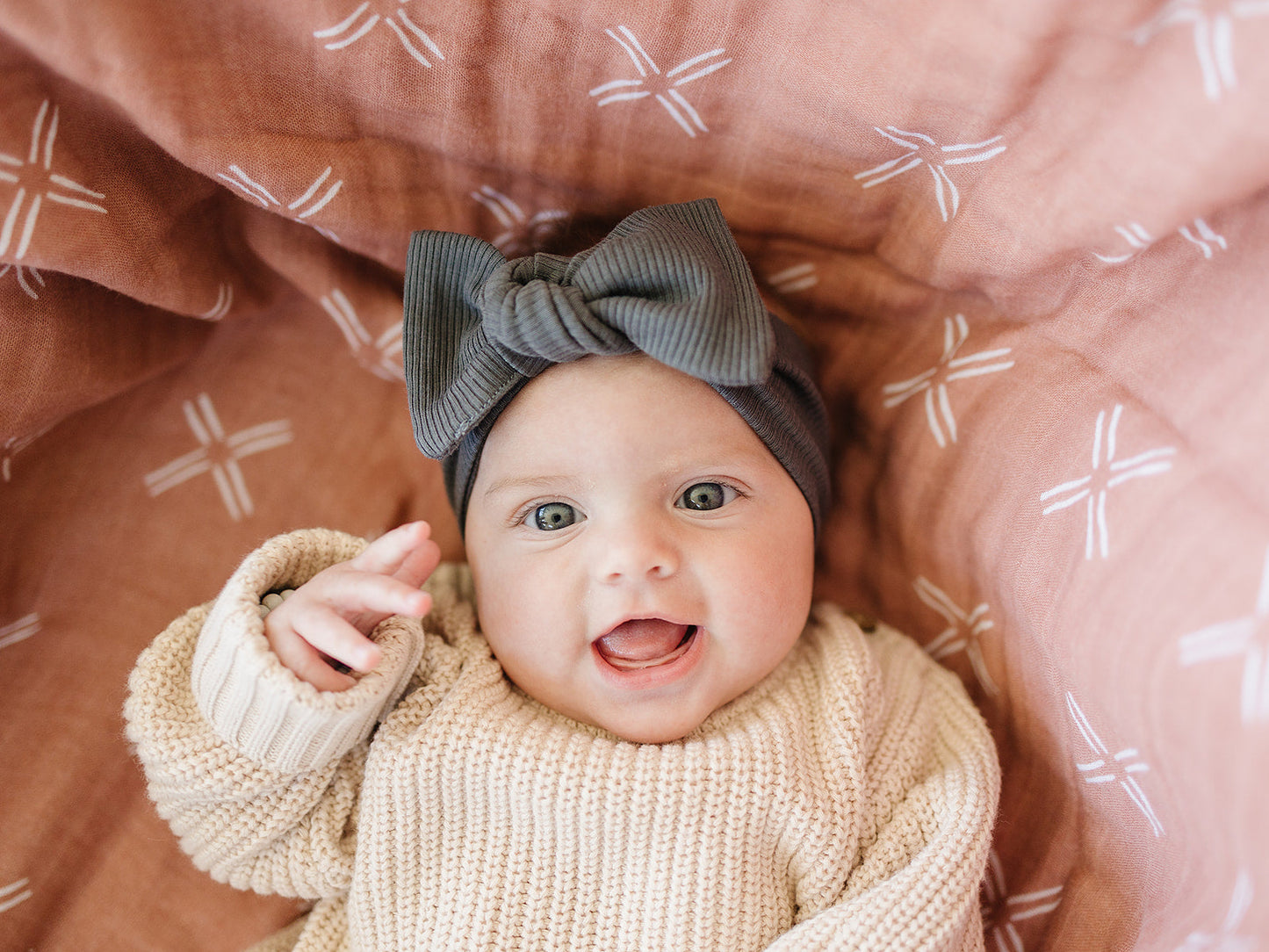 Charcoal Organic Cotton Ribbed Head Wrap - Ivory Soul