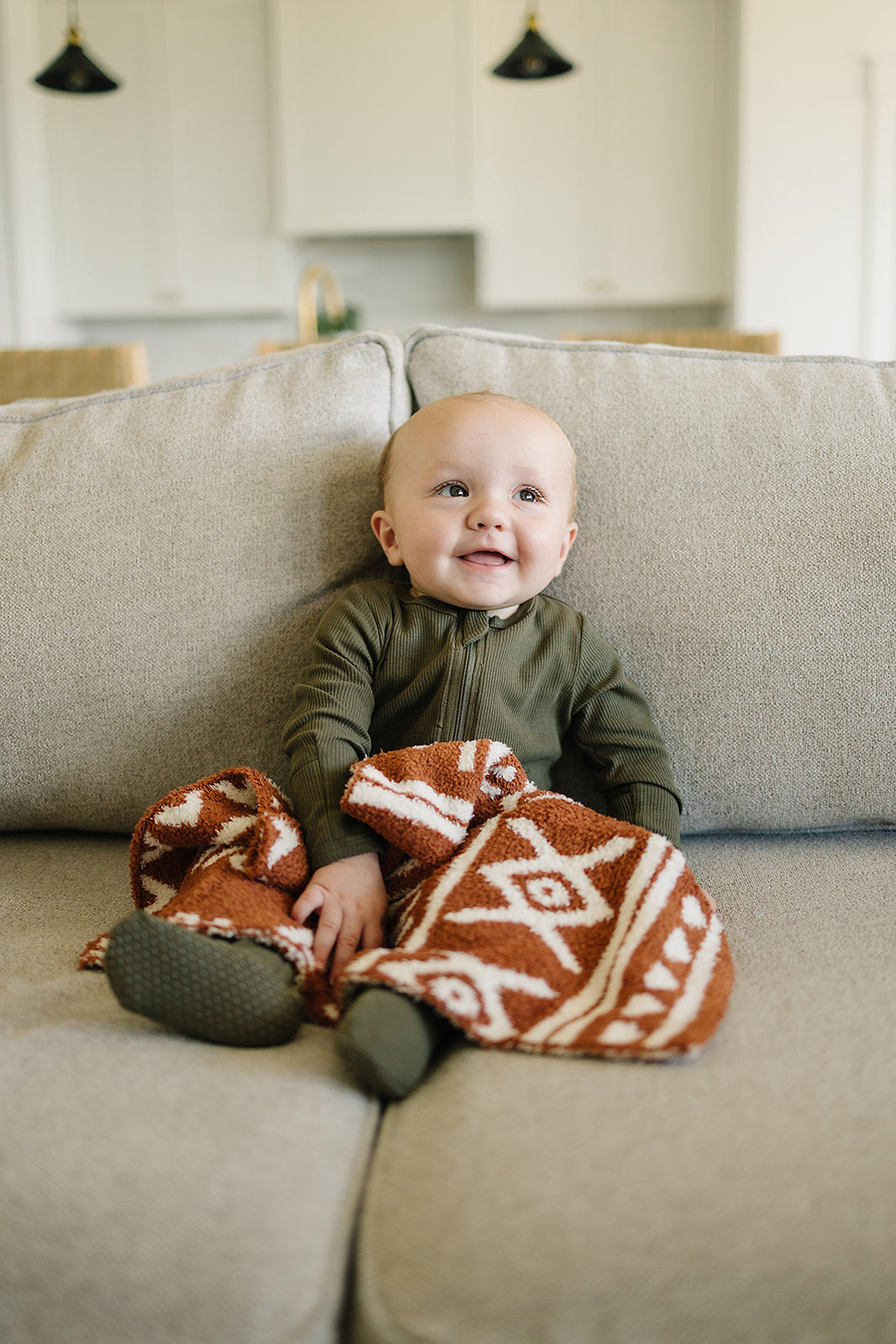 Rust Alpine Plush Blanket - Ivory Soul