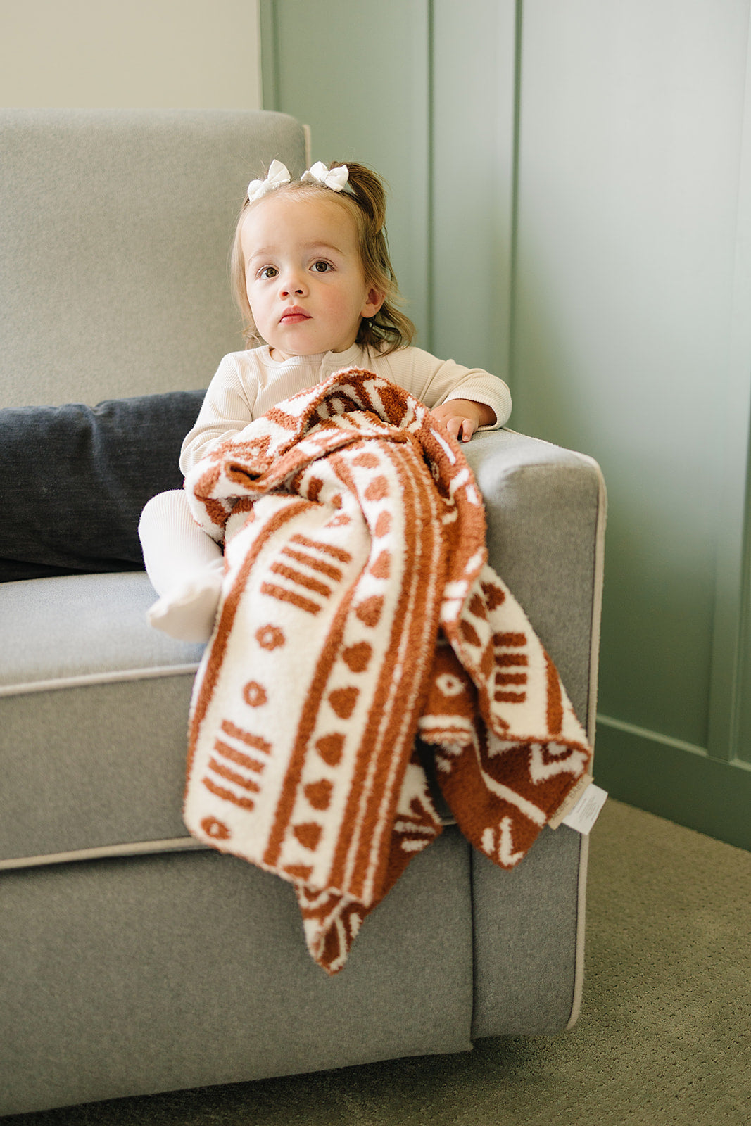 Rust Alpine Plush Blanket - Ivory Soul