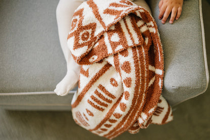 Rust Alpine Plush Blanket - Ivory Soul