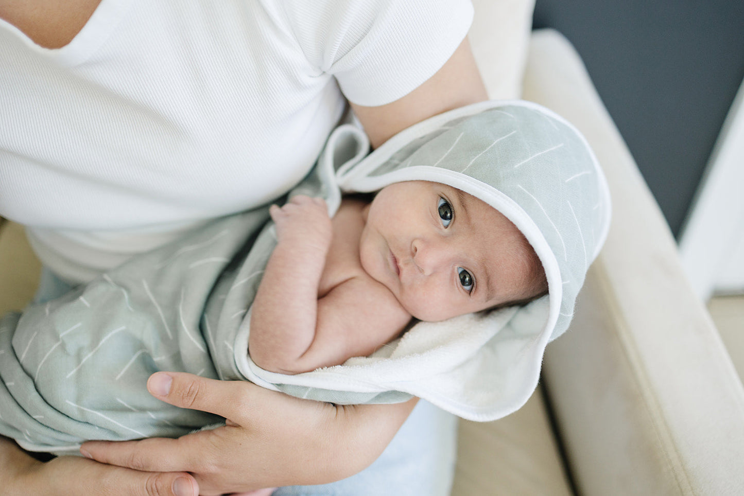 Desert Sage Muslin Hooded Towel - Ivory Soul