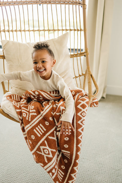 Rust Alpine Plush Blanket - Ivory Soul