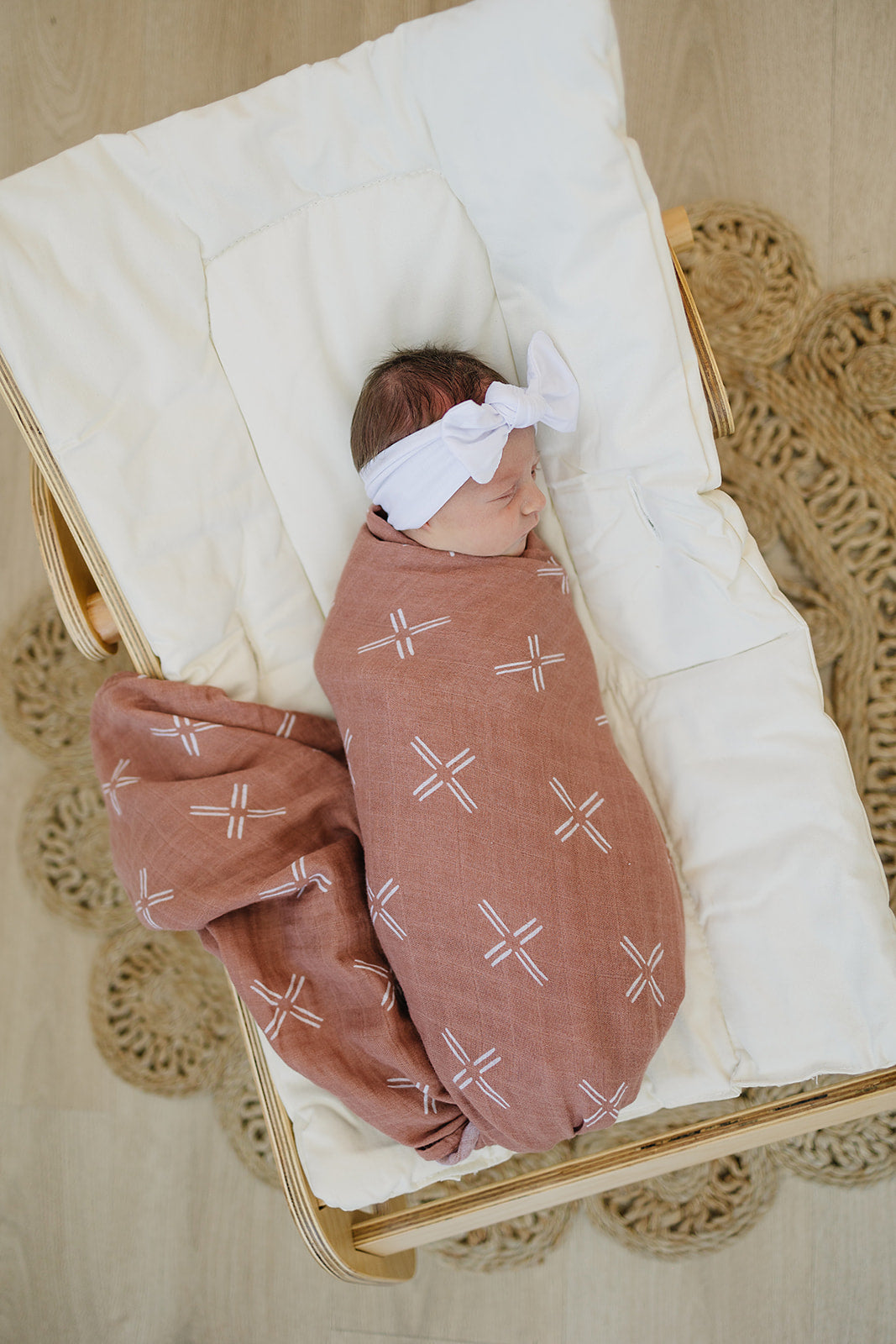 Just Peachy Muslin Swaddle Blanket - Ivory Soul