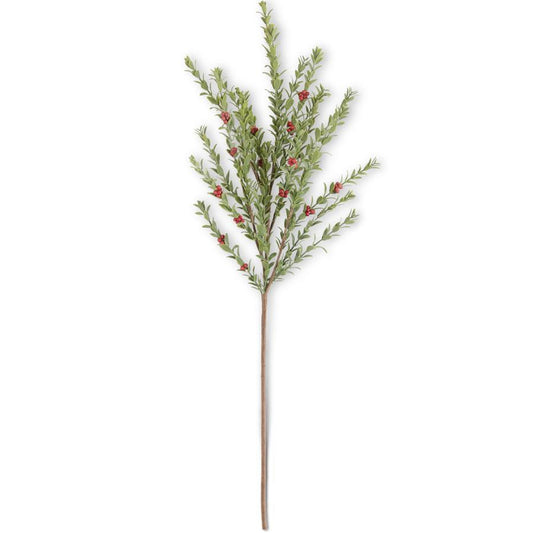 33 Inch real touch myrtle branch with red berries