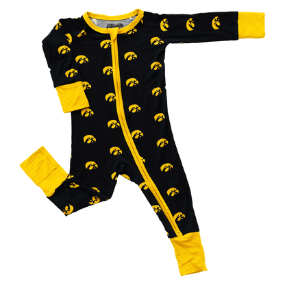 iowa hawkeyes double zipper onesie