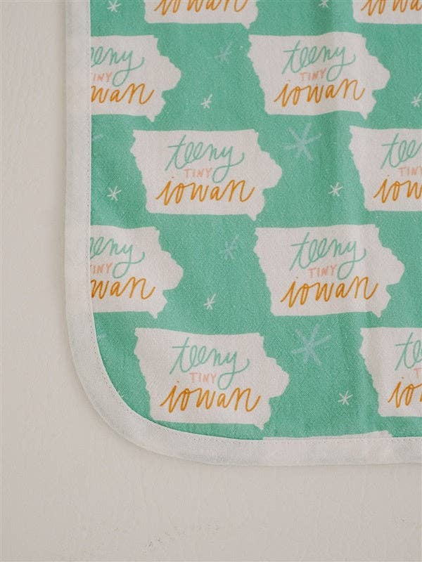 teeny tiny iowan - set of 3 muslin burp cloths