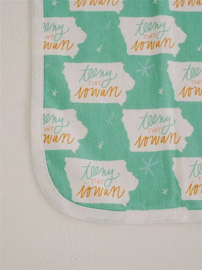 teeny tiny iowan - set of 3 muslin burp cloths