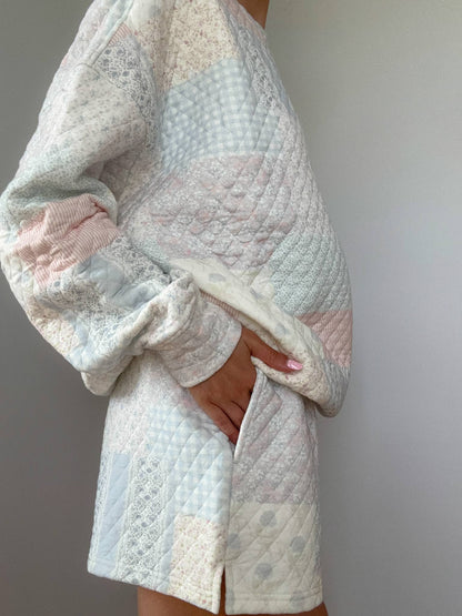 shades of blue quilted pastel shorts
